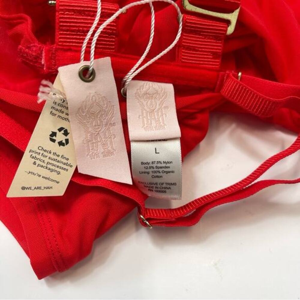 Revolve We are HAH Under the‎ Wire Bodysuit Blood Orange - Picture 8 of 16